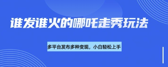 利用deepseek制作谁发谁火的哪吒2人物走秀视频，多平台发布多种变现-摸金项目网