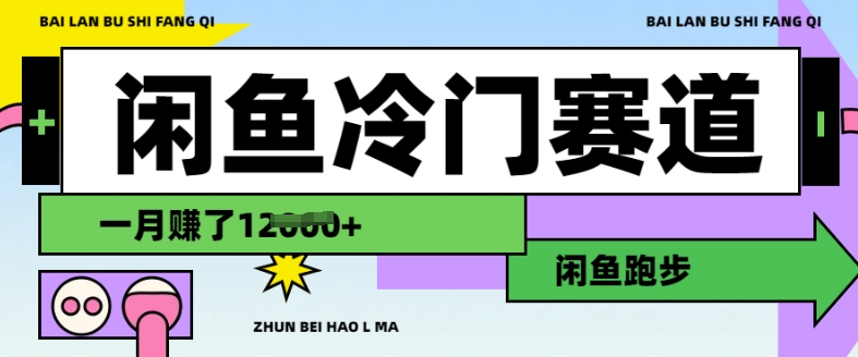 闲鱼冷门赛道，跑步挣钱，有人一个月挣了1.2w-摸金项目网