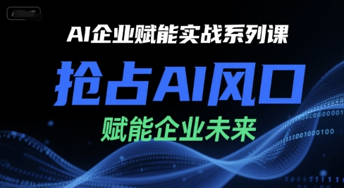 AI企业赋能实战系列课，抢占AI风口，赋能企业未来-摸金项目网