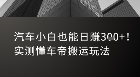 汽车小白也能日入3张！实测懂车帝搬运玩法-摸金项目网