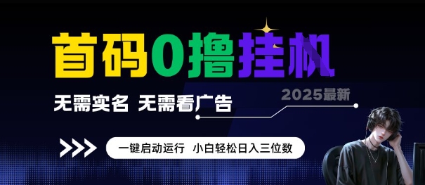 首码0撸全自动挂G项目，无需实名无需看广告，小白轻松日入3位数，多号短阵收益无上限【揭秘】-摸金项目网
