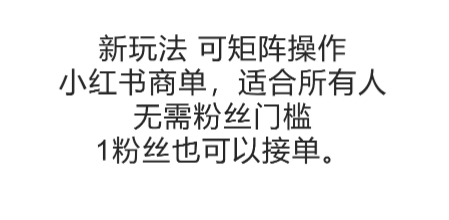 可矩阵操作，小红书商单新玩法，适合所有人，无需粉丝门槛，1粉丝也可以接单-摸金项目网