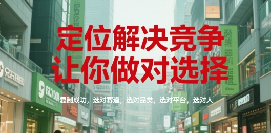 定位解决竞争，让你做对选择，复制成功，选对赛道，选对品类，选对平台，选对人-摸金项目网